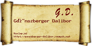 Günszberger Dalibor névjegykártya